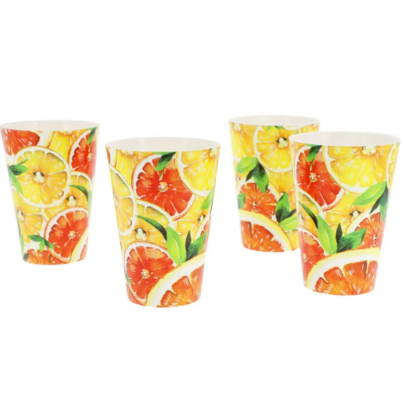 New Pack 4 gobelets fruit orange Vaisselle Jetable