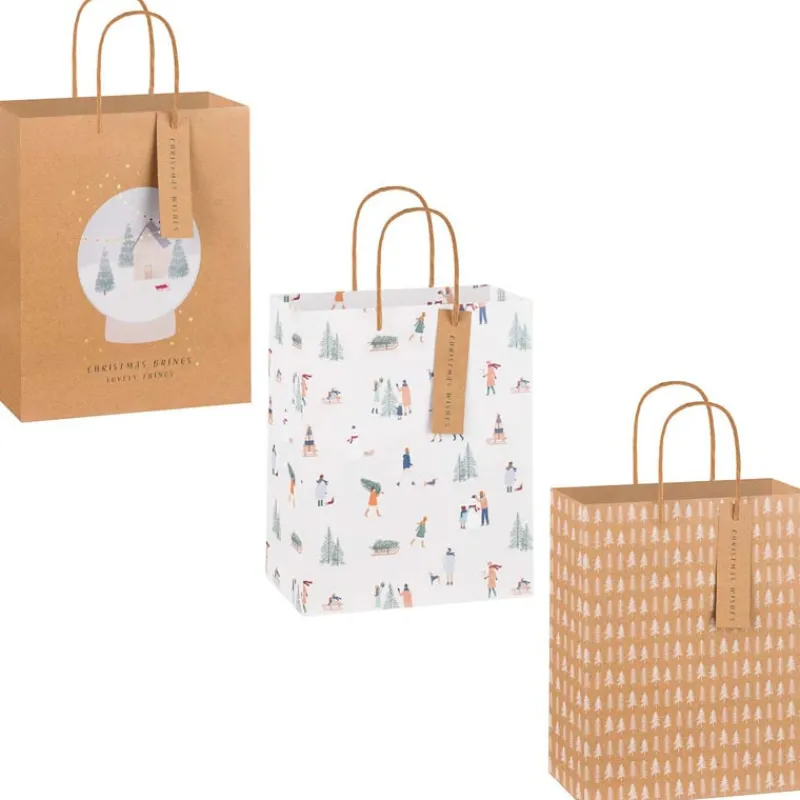 Discount Pack 3 sac cadeaux medium forest Emballage Cadeau