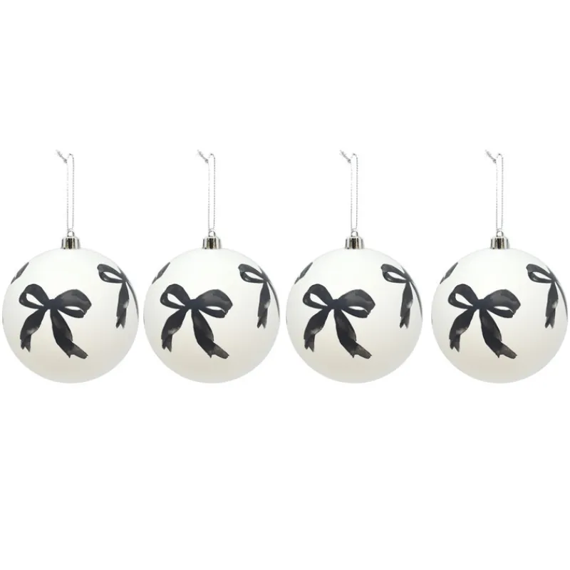 Online Pack de 4 boules 10cm blanc nAud Décoration De Sapin