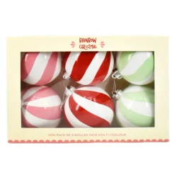 Best Pack de 6 boules 12cm multi coul Décoration De Sapin