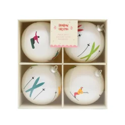 Pack de 4 boules 10cm rainbow Décoration De Sapin