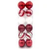 Clearance Pack de 12 boules 10cm rouge can Décoration De Sapin