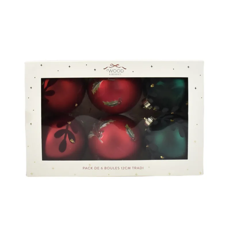 Pack de 6 boules 12cm tradi Décoration De Sapin