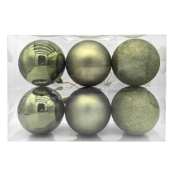 Pack de 6 boules 15cm vert Décoration De Sapin