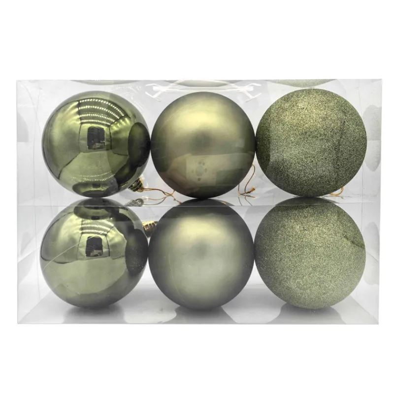 Pack de 6 boules 15cm vert Décoration De Sapin