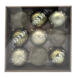 Pack de 9 boules 10cm vert Décoration De Sapin