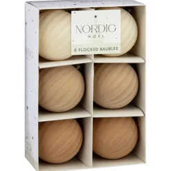 Clearance Pack de 6 boules floquees lux Décoration De Sapin