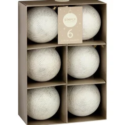 Outlet Pack de 6 boules lux blanc et do Décoration De Sapin