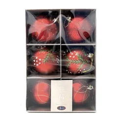 Best Pack de 6 boules 80mm rouge Décoration De Sapin