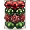 Hot Pack de 20 boules 60mm vert et r Décoration De Sapin