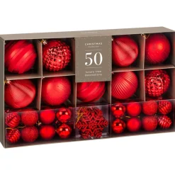 Clearance Pack de 50 boules value rouge Décoration De Sapin