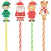 Discount Pack de 4 pailles noel Enfant Accessoire Noël Enfant