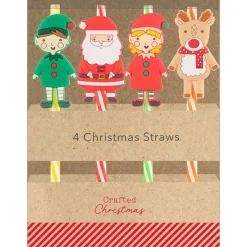 Discount Pack de 4 pailles noel Enfant Accessoire Noël Enfant