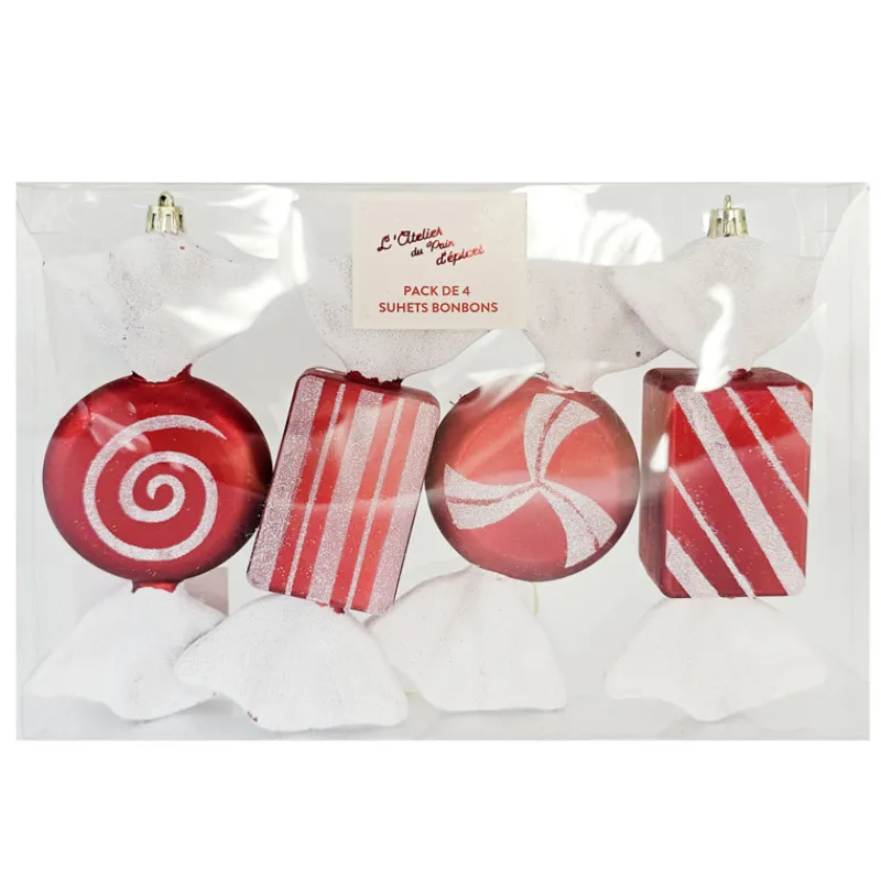 Pack de 4 sujets bonbons Décoration De Sapin