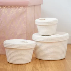 Sale Panier couvercle l blc Rangement Décoratif