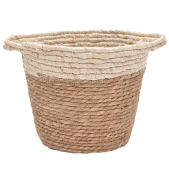 Hot Panier tresse nature/creme h22cm Rangement Décoratif