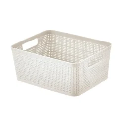 Discount Paniere rectangulaire effet lin Rangement