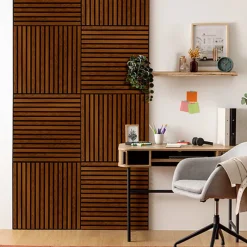 Sale Panneau deco tasseaux bois fonce Revetement Sol, Mur