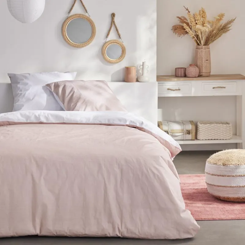 Outlet Parure bicolore 200x200 blanc be Linge De Lit·Parure De Lit, Housse De Couette