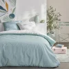 Sale Parure bicolore 240x220 bleue Linge De Lit·Parure De Lit, Housse De Couette