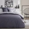 Outlet Parure 260x240 bicolore gris Linge De Lit·Parure De Lit, Housse De Couette