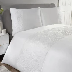 New Parure 240x220 pinsonic blanc Linge De Lit·Parure De Lit, Housse De Couette