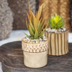 Petite plante ceramique Fleur, Plante Artificielle