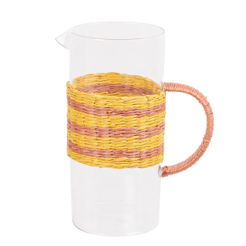Pichet en verre cerclage paille Vaisselle, Art De La Table·Bouteille, Carafe