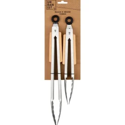Outlet Pinces acier inoxydable + bois Ustensiles, Accessoire De Cuisine