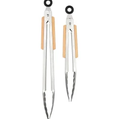 Outlet Pinces acier inoxydable + bois Ustensiles, Accessoire De Cuisine