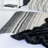 Discount Plaid brosse noir et blanc 130x Décoration Textile·Plaid