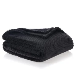 Sale Plaid gaufre 150x200cm noir Décoration Textile·Plaid
