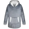 Clearance Plaid hoodie gris Décoration Textile·Plaid