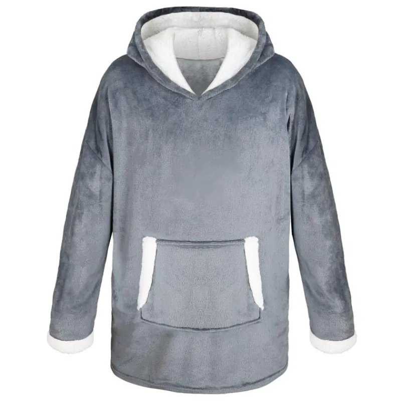 Clearance Plaid hoodie gris Décoration Textile·Plaid