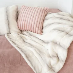 Sale Plaid oakwood 130x160cm creme Décoration Textile·Plaid