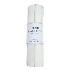 Hot Plaid raye coton 130x170cm ve Décoration Textile·Plaid