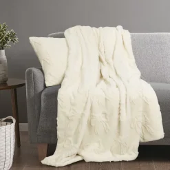 Discount Plaid ruban 130x160cm blanc Décoration Textile·Plaid