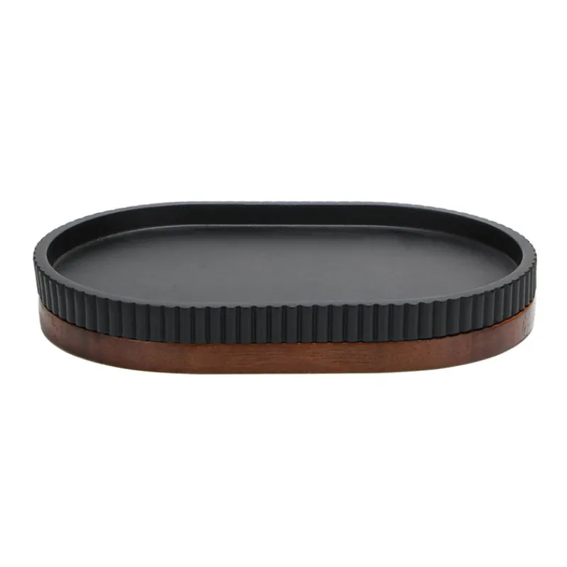 Clearance Plateau noir / bois Accessoire Salle De Bain