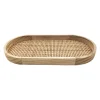 New Plateau rotin bois nature Objet Décoratif