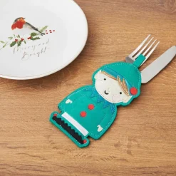 Outlet Pochettes velour pour couverts Enfant Accessoire Noël Enfant