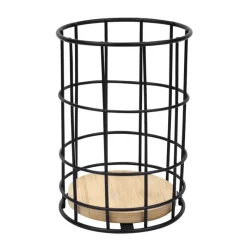 Porte couverts metal noir bambou Ustensiles, Accessoire De Cuisine