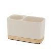 Outlet Pot brosse a dent ciment bois Accessoire Salle De Bain