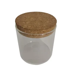 Clearance Pot en verre couvercle liege o9c Accessoire Salle De Bain