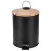 Poubelle 5l noire + bambou Accessoire Wc