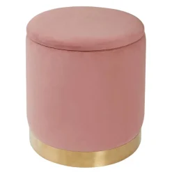 Discount Pouf de rangement velours blush Rangement Décoratif