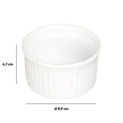 Ramequin ceramique blanc d9cm Plat, Moule