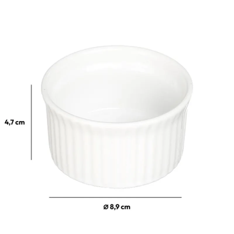 Ramequin ceramique blanc d9cm Plat, Moule