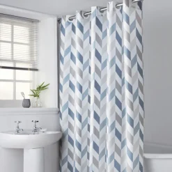 Outlet Rideau de douche chevron Accessoire Salle De Bain