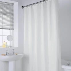 Outlet Rideau de douche polyester blanc Accessoire Salle De Bain