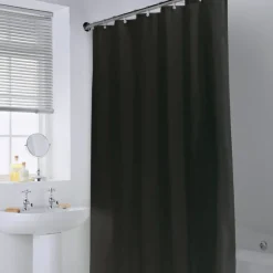 Online Rideau de douche polyester noir Accessoire Salle De Bain